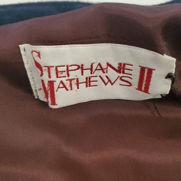 Vintage Stephane Mathews II Tan Green Wool Blend Coat Womens XL 80's Two Tone - Picture 2 of 10